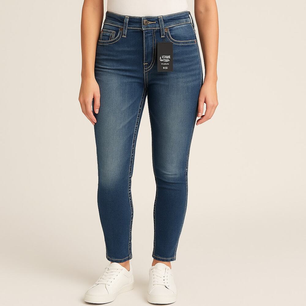 True Religion Jennie Curvy High Rise Super Skinny Jeans W27 Big T Resistence NWT